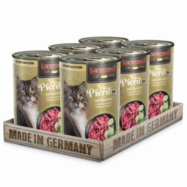 LEONARDO® SUPERIOR SELECTION PFERD MIT ZUCCHINI Nassfutter für Katzen Hunde & Katzen Tiernahrung - Kauartikel - Zubehör